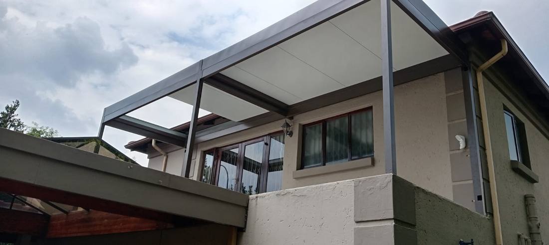 The completed Ruimsig balcony ceiling seen from the garden