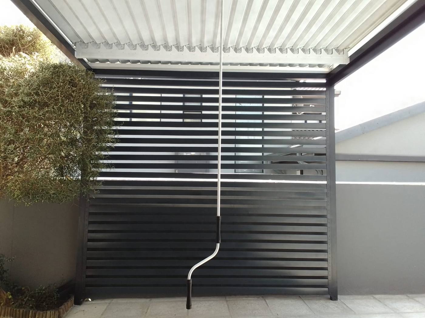 Aluminium Slat Screening on a Patio Structure